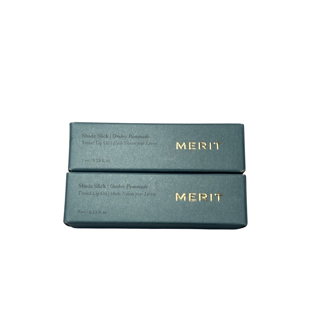 Lot Of 2-MERIT Shade Slick Tinted Lip Oil Ombre All Natural